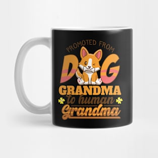 Promoted From Dog Grandma To Human Grandma Mug